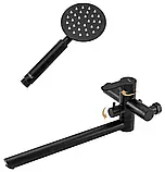 F22801-6 ванна одноваж.довг.гусак корпус з нерж. сталі Ø35 (чорний) {8/1}, фото 5