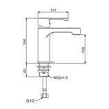 G1002-2 умивальник одноважір. лит. вилив лат. гайка Ø35 (хром) 438/1ult, фото 7