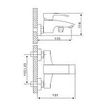 G3007 ванна одноважі. кор. лит. вилив лат. Ø 35 (хром)348/1ultur, фото 5