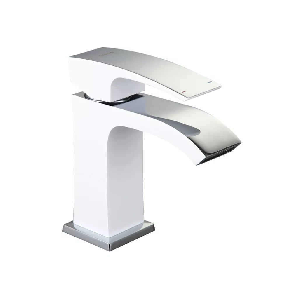 G1007-8 умивальник плоск. аератор одноваж. лит. вилив лат. гайка Ø35 (білий/хром) {8/1}, фото 1