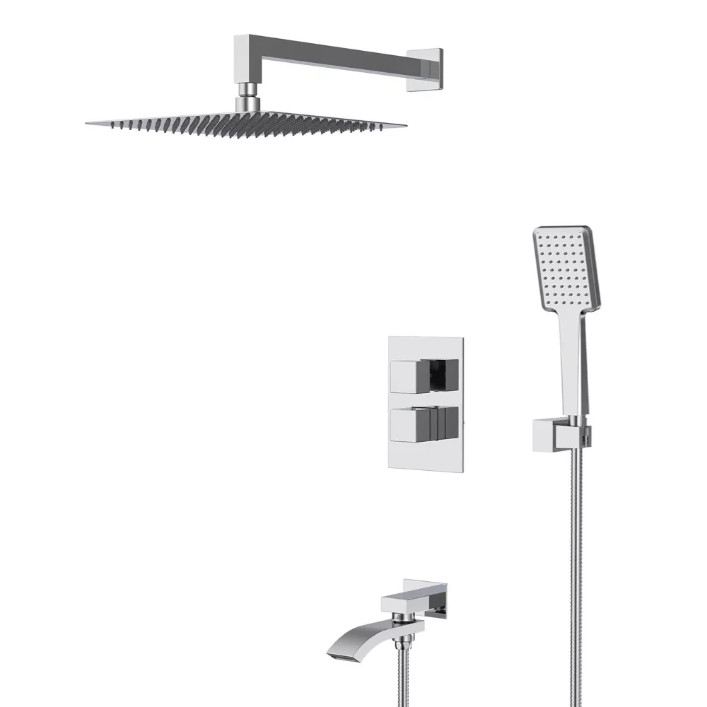 Вбудований змішувач для ванни Gappo G7107-40 термостат хром, фото 1