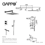 Вбудований змішувач для ванни Gappo G7107-40 термостат хром, фото 10