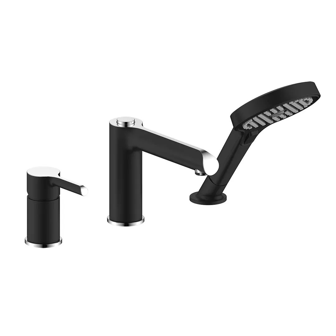 G1103-6 ванна на борт одноваж. лит. вилив. лат. гайка Ø40 (чорний+хром) {6}, фото 1