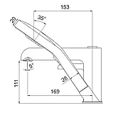 G1103-6 ванна на борт одноваж. лит. вилив. лат. гайка Ø40 (чорний+хром) {6}, фото 5