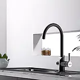 Кухонний змішувач Gappo G4303-6 чорний з підключенням до фільтра, латунь, фото 2