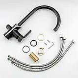 Кухонний змішувач Gappo G4303-6 чорний з підключенням до фільтра, латунь, фото 5