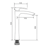 G1007-32 умивальник високий одноваж. лит. вилив  лат. гайка Ø35 (золото) {8/1}, фото 6