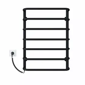 Рушникосушарка Deffi "СТАНДАРТ" (лів. підкл.) електр.ЧОРНИЙ мат. ЧФ П7 (500х700) 100 Вт