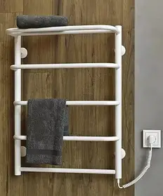 Рушникосушарка Deffi "СТАНДАРТ" + полиця (прав. підкл.) електр.БІЛИЙ глянець ЧФ П5(500х700) 100Вт