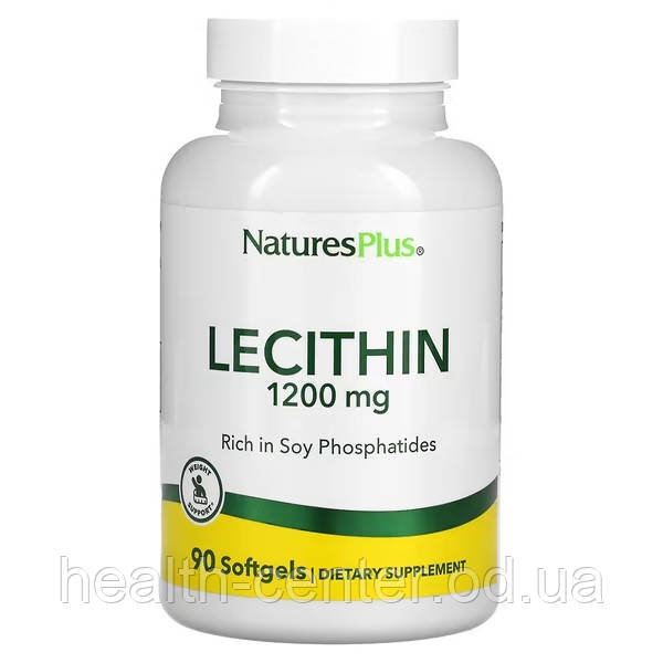 Лецитин 1200 мг 90 капс для нервової системи печінки зниження холестерину NaturesPlus USA
