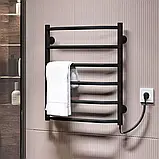 Рушникосушарка Deffi "ТРАПЕЦІЯ" (прав. підкл.) електр. ЧОРНИЙ матовий ЧФ П6 (500х600) 60Вт, фото 3