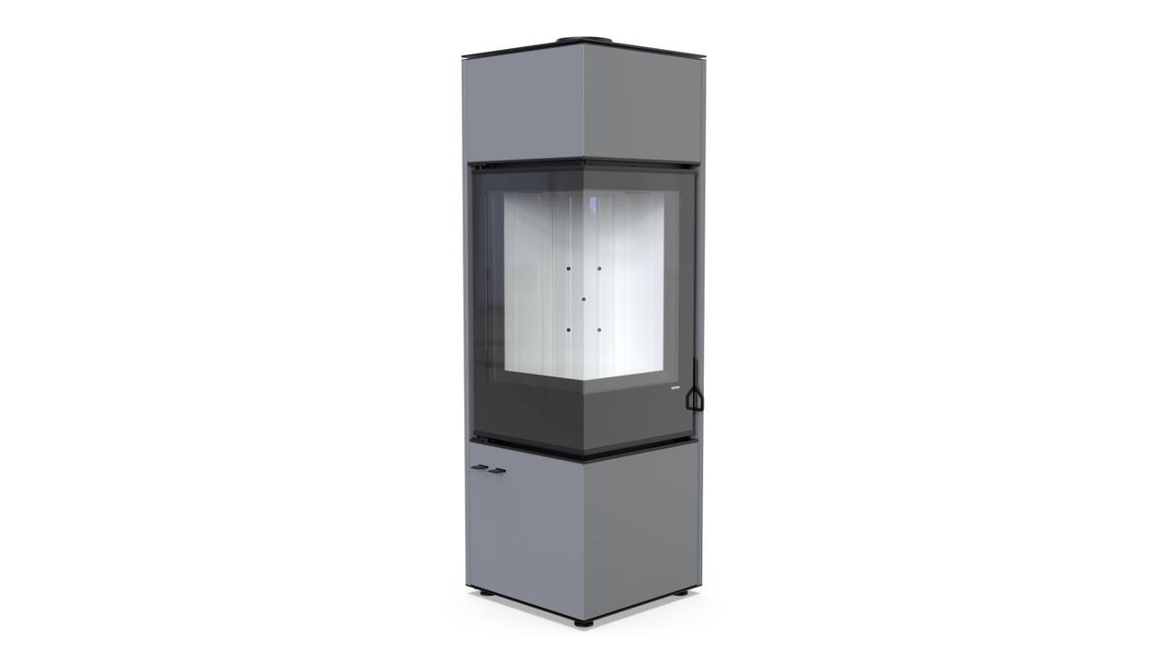 Сталева піч Defro Home QUADROOM LONG Сірий, фото 1