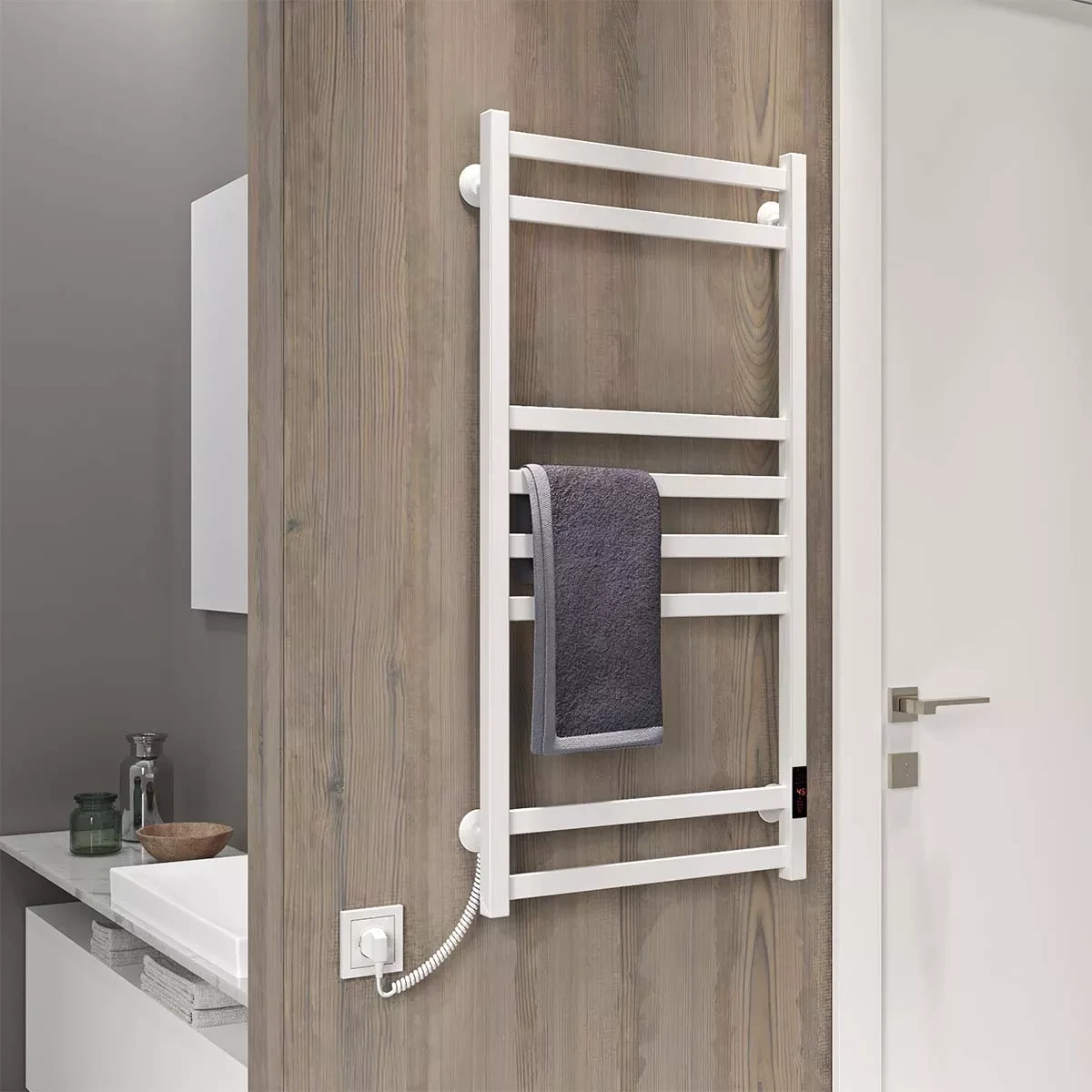 Полотенцесушитель Deffi "AVAST" (лів. подкл.) электр., БІЛИЙ ЧФ П8 (500х1000), фото 1