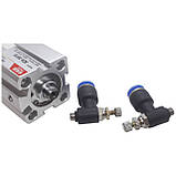 Пневмоциліндр подачі кромки SDA 20х15 кромкооблицювального верстата HOLZ T-503 (34х34 мм), фото 7