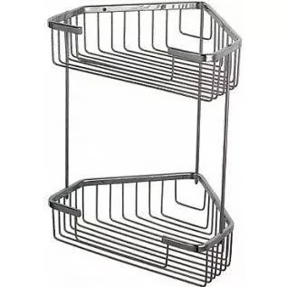 F335-1 полиця 2-ярусна. кутова 240х320мм.метал/хром {20}, фото 1