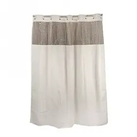 G8655 Штора для ванної з подвійною підкладкою 180*200cm (пісочний) pevc+поліестер {12}