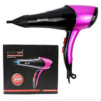 Професійний фен для волосся Gemei GM-1766 2600W Чорно-рожевий, фен для укладання (фен для волосся)