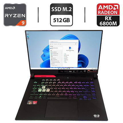 Новий ігровий ноутбук Asus ROG Strix G513QY-SG15 Advantage Edition/ 15.6" 2560x1440 WQHD/ Ryzen 9 5980HX/ 16GB RAM/ 512GB SSD/, фото 1