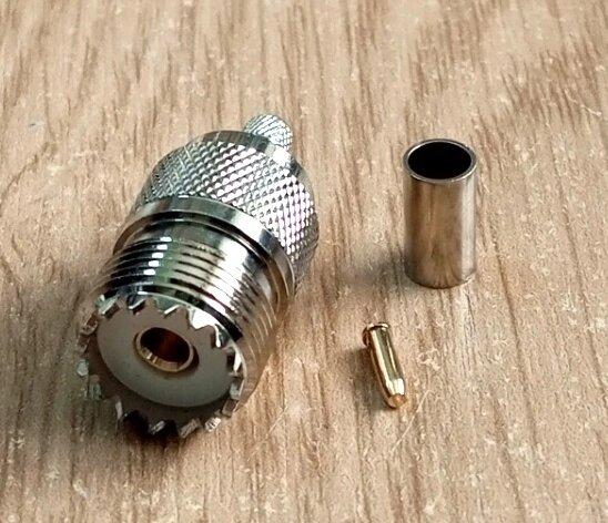 Разъем UHF-female (PL259, SO-239) под кабель RG-58U, Crimp (обжим ...