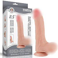 Фалоімітатор зі шкірою на присоску Sliding Skin Dual Layer Dong Flesh 8.5 Амур