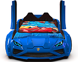 Ліжко для машини пластикове Lamborghini синє, двері відчиняються, звукові ефекти, пульт, фото 2