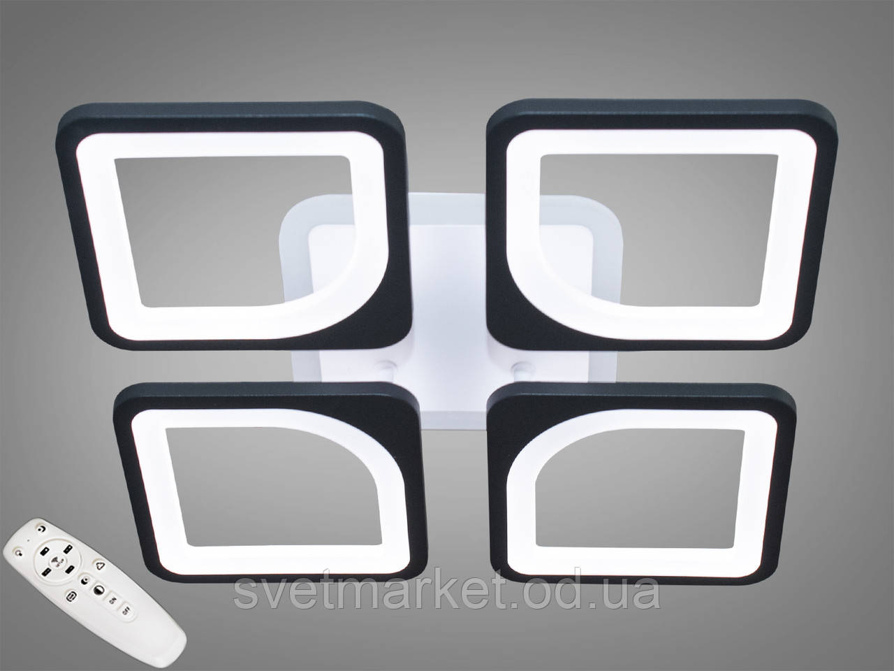 Люстра квадратна супер яскраве S8060/4BK LED dimmer-2.4 G, фото 1