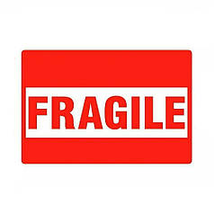 Наклейка на коробки "Fragile" для кривого товару