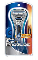 Бритва мужская Gillette Fusion ProGlide Power кнопка включения с подсветкой (1 станок с картриджем и 1