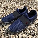 Чоловічі кросівки із сітки 46 розмір. Літні кросівки сітка, взуття для бігу. Модель 44252. ON-341 Колір: синій, фото 3