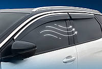 Ветровики для Peugeot 3008 2016-2024 гг с хромом (4 шт, Sunplex Chrome) | Дефлекторы окон