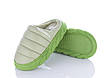 Тапки жіночі зелений закритий носок теплі м'яка підошва, фото 3