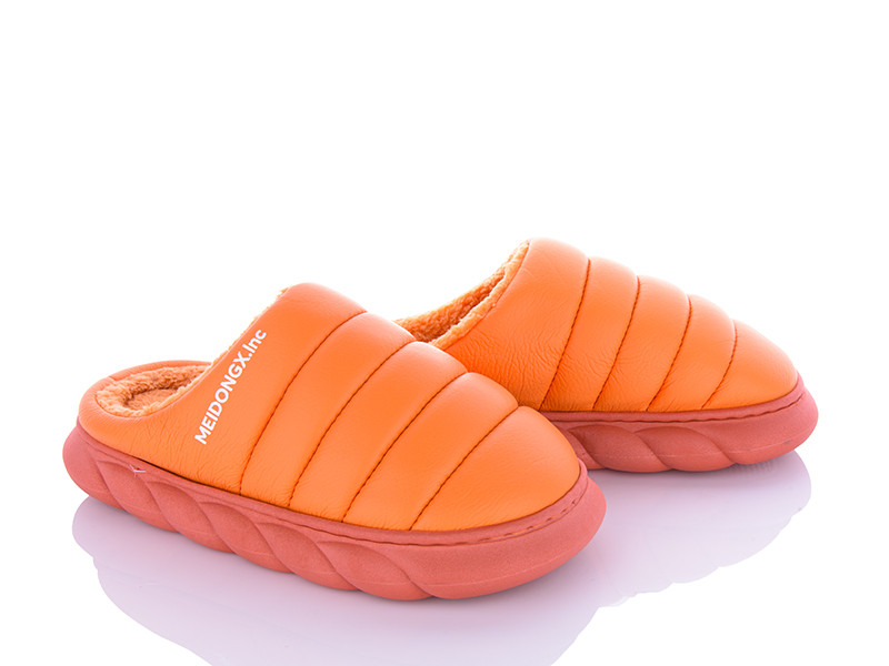 Тапки жіночі закриті зручні модні Жовтогарячий, фото 1