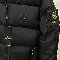 Куртка Stone Island мужская зимняя теплая до -25*С зима черная | Пуховик мужской зимний Стон Айленд