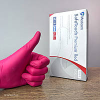 Нитриловые перчатки повышенной плотности 4 грамм Medicom Advanced Extend красный «М» - 100 шт ( "№ 1100")