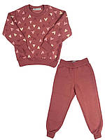 Костюм (свитшот+брюки) Lafleur 110 Сердечки-розовый 370114