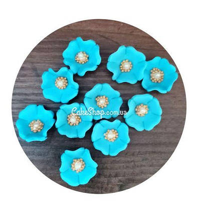 Цукрові квіти Мальва блакитна (10 штук) ТМ Сладо