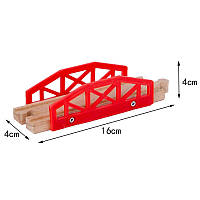 Мост красный для деревянной железной дороги