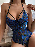 Боді з відкритим доступом та гартерним ліфом (р.L, синій)