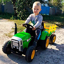 Дитячий електромобіль трактор з причепом John Deere M 4479EBLR-5 (USB, мотори 2x35W, акум.12V7AH)