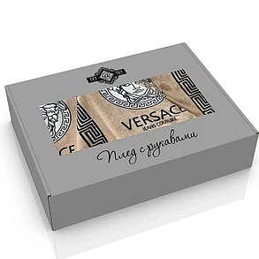 Плед з рукавами та кишенею ТЕТ Версаче бежевий 160х210см., фото 3