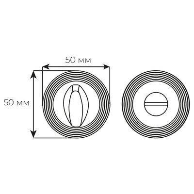 WC-фіксатор 261 F43 - матова бронза ZAMAK 50462 FIMET Італія, фото 2