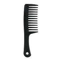 Гребень для волос с ручкой и широкими зубцами Wide Tooth Comb пластиковый 25 см черный