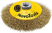 Щетка конусная гофрированная латунь NovoTools 115мм