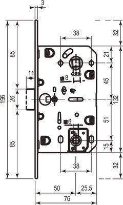 Механізм B01102.50.23 MEDIANA EVOLUTION WC18/96 23 - матова латунь 25213 AGB Італія, фото 3