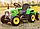 Дитячий електромобіль трактор з причепом John Deere M 4479EBLR-5 (USB, двигуни 2x35W, акум.12V7AH), фото 2