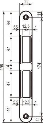 Відповідна планка B01000.01.22 AGB до CENTRO без відб 22 - бронза (Ф) STEEL 28472 AGB Італія, фото 3