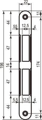Відповідна планка B01000.01.34 AGB до CENTRO без відб. 34 - матовий хром STEEL 3329 AGB Італія, фото 3