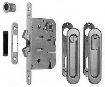 Ручки для розсувних дверей з механізмом WC AGB B02923.50.34 Scivola-ТТ, матовий хром