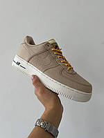 Бежевые кроссы женские Nike Air Force 1 Beige. Классная обувь женская Найк Аир Форс.