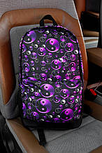 Міський рюкзак Bosyak Інь-Янь (чорний із фіолетовим) гарний яскравий із відділенням для ноута rkz0024